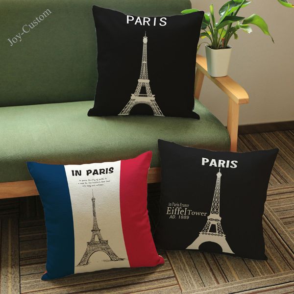

the tower in paris pillow case household sofa chair car decoration cushion cover