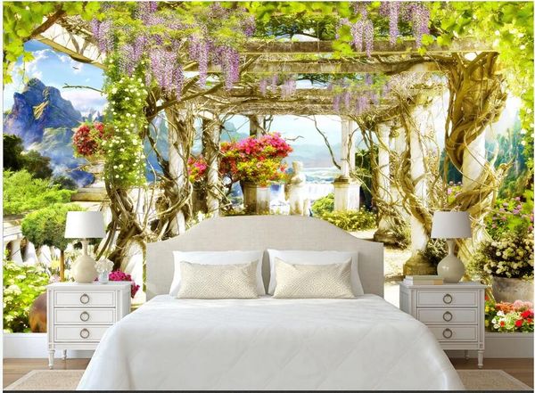

wdbh 3d wallpaper custom p 3d three-dimensional beautiful fantasy flower stand flower vine mural home decor 3d wallpaper for the walls