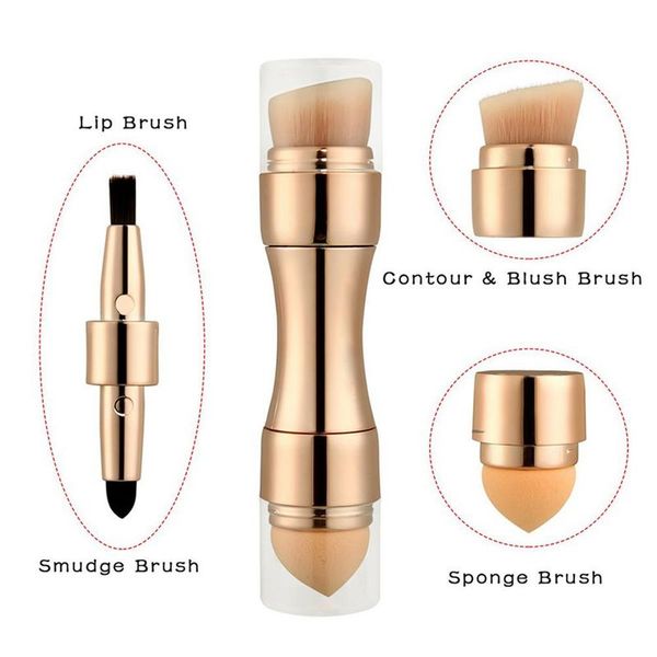 New Golden arrivo / Rosa d'Oro trucco professionale spazzola del Eyeliner del sopracciglio Concealer fondamento arrossisce polvere attrezzo di trucco cosmetico 4 in 1