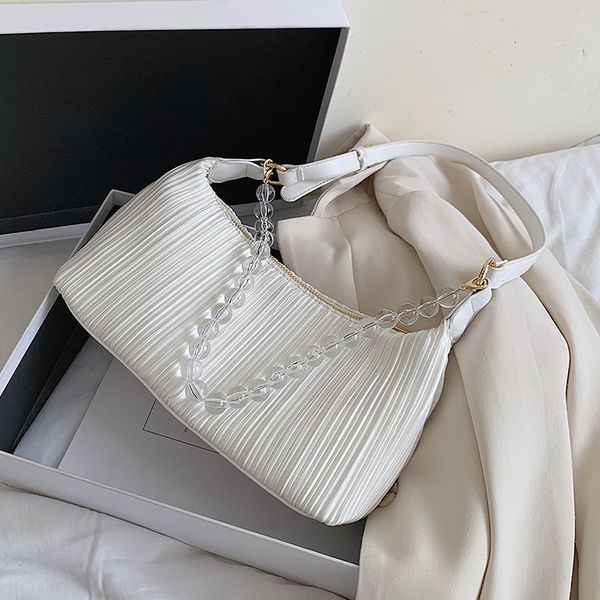 

transparent beads small crossbody bags for women 2020 summer folds elegant shoulder handbags female travel cross body bag