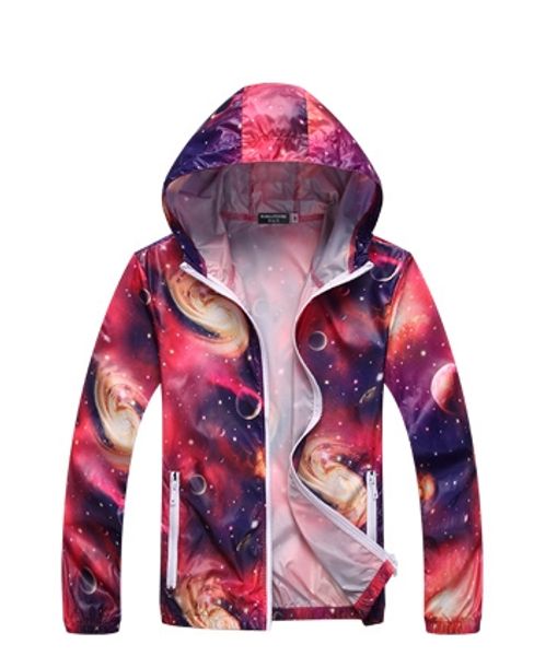 

lovers skin sunscreen clothing starry sky quick fast dry hiking jackets windproof sun uv protection outdoor sport rain coats, Blue;black