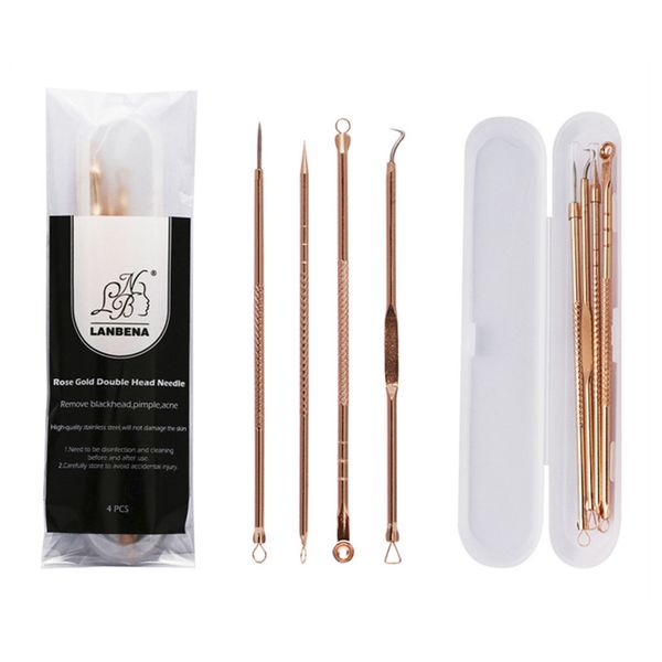 

4pcs/ set pimple blackhead remover tool vacuum cleaner black dot acne remover against black dots comedone extractor for face pore cleaner