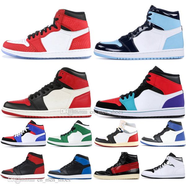 

1 og banned bred toe spider-man unc 1s 3 men basketball shoes chicago royal blue white mens luxury designer sneakers sports