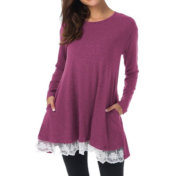 

heflashor 2018 vintage women short dress autumn new casual long sleeve o-neck dress fashion lace patchwork party vestidos, Black;gray