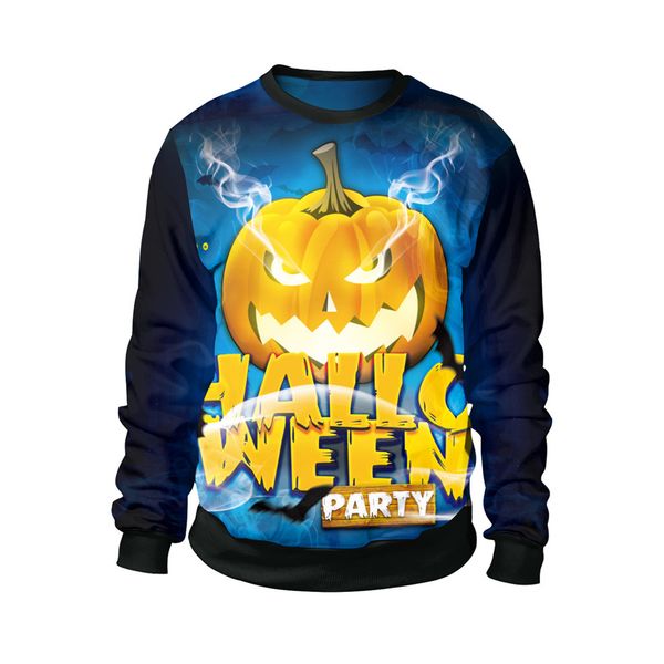 

2019 summer autumn new fashion mens casual scary halloween lover 3d print party long sleeve nohoodie sweatshirt a60, Black
