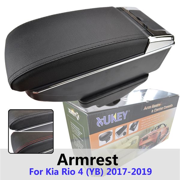 

xukey central armrest for kia rio 4 2018 yb console center black storage car styling box ashtray 2017