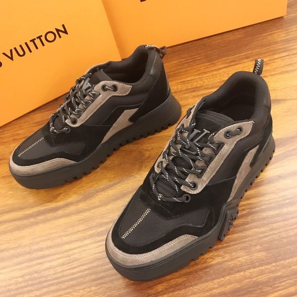 

fast delivery new style high-end luxury men's casual sports shoes star fashion brand platform men's shoes vintage pattern size: 38, Black