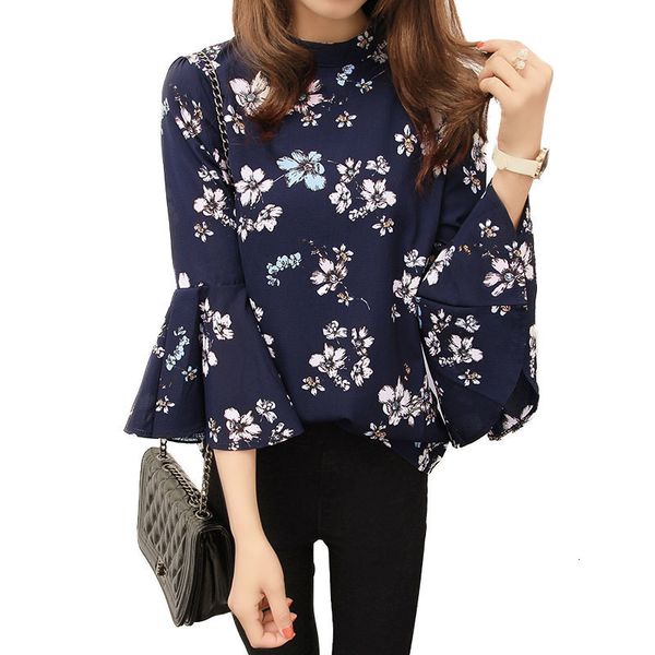 

floral chiffon blouses for women floral summer chiffon blouse women women ladies office blouse korean fashion blusas chemise femme, White