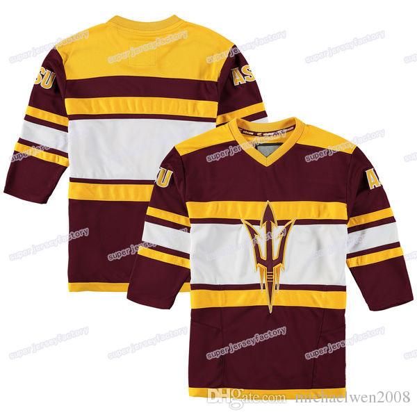 

Men Arizona State Sun Devils Colosseum Open Net II Hockey Sweater Movie Jersey High Quality Free Shipping Ice Hockey Jerseys
