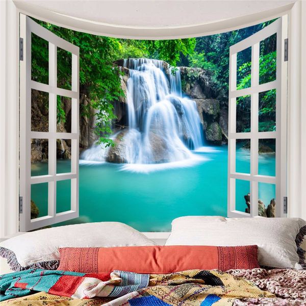 

waterfall spring scenery decoration tapestry small fresh home tapestry bedspread living room bedroom applicable