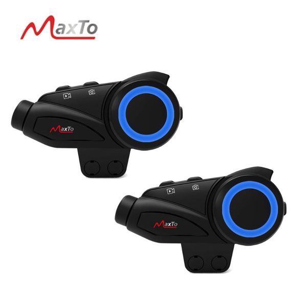 

2pcs maxto m3 waterproof 6riders motorcycle bluetooth wifi video recorder helmet intercom interphone with hd sony 1080p lens dvr