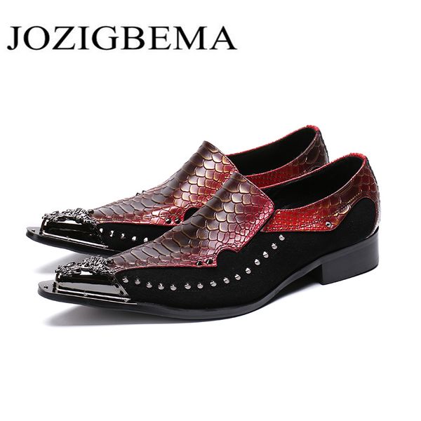 

new fashion classic business men dress shoes fashion man genuine leather snake wedding shoes male, Black