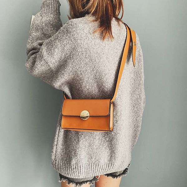 

women ins simple crossbody bag ladies chic square shoulde messenger bags designer pu leather small package purses #t30