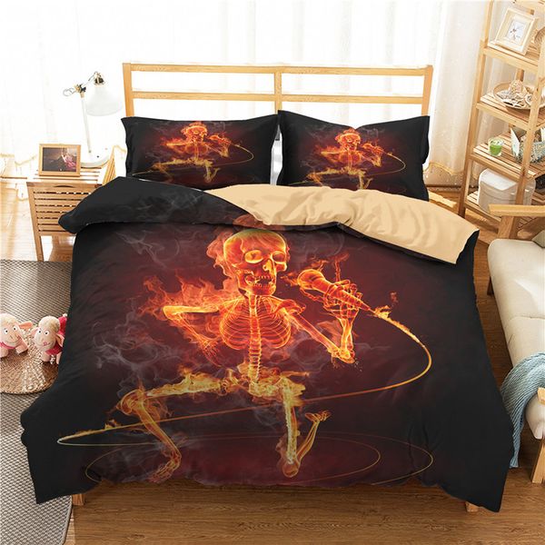 

3d printing skull series bedding two-piece three-piece full-size bedding