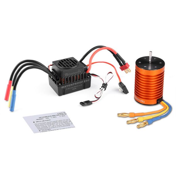 

rcharlance mutiple protection features brushless power system combo 4 pole 3000kv motor(5.8v/3a bec) for 1/10 rc car