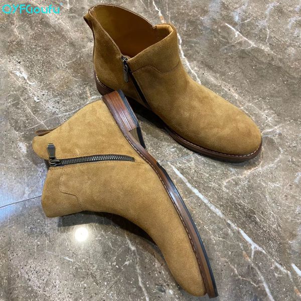 

qyfcioufu ручной работы из натуральной кожи тонкий подходят мужчины замши сапоги клин евро англия молния зима сапоги свободного покроя ботил, Black