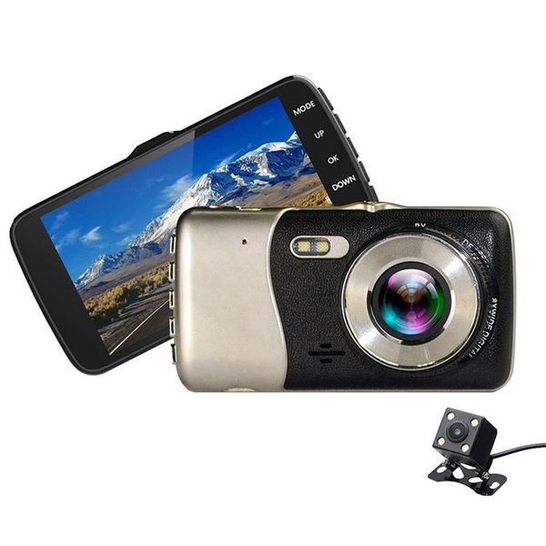 

4 inch dual lens camera hd 1080p car dvr vehicle video dash cam recorder g-sensor
