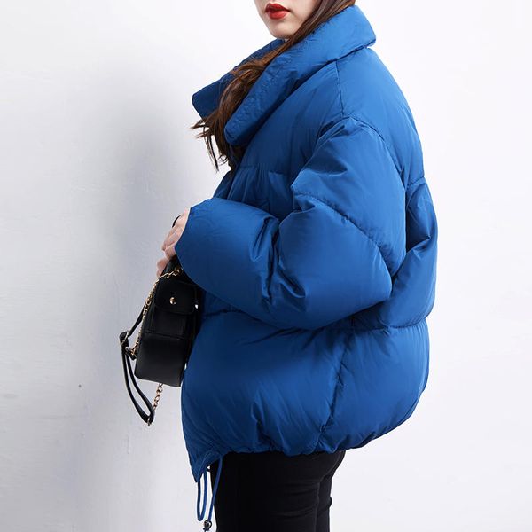 

autumn winter down cotton jacket women parka coat loose warm oversized jacket female casual long sleeve thick women coat q1781, Black