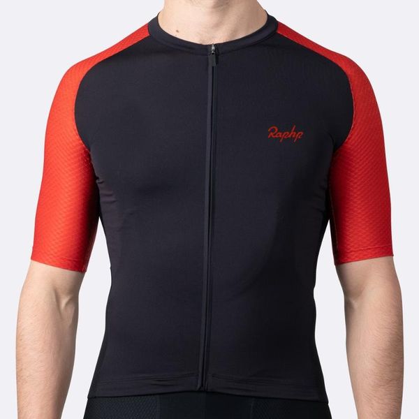 

sdig all red pro team lightweight short sleeve cycling jersey training bicycle shirt anti-sweat 120g/m2 fabric, Black