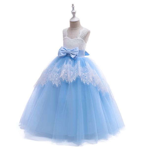 

floor length flower girl dress lace sleeveless pageant dresses puffy tulle ball gown flower girl dress, Red;yellow