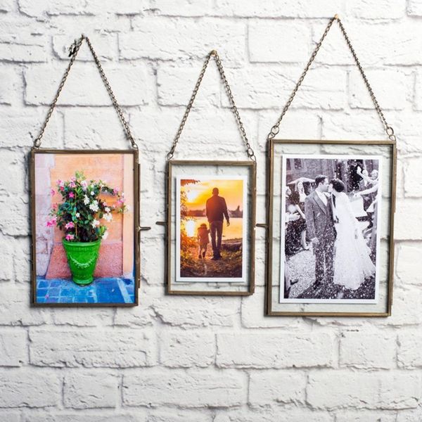 

4pcs double side hanging p picture frame plant specimen frame