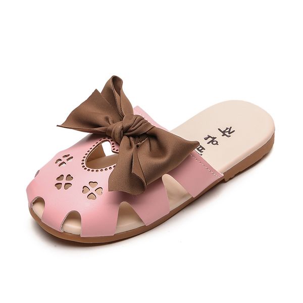 

kids girl shoes sandals summer children sandals fashion bowknot girls flat pricness shoes baby toddler for girls, Black;red