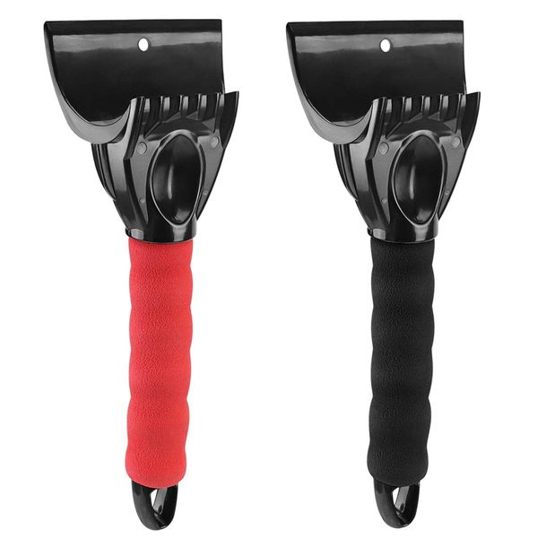 

car ice scraper for windshield (2 pack), heavy-duty frost snow ice removal for windows, use in all winter conditions, easily sto