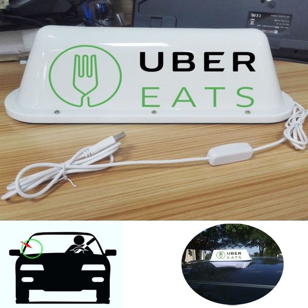 

35cm ubereats sign light car signs taxi uber driver uber eats strong magnets for taxi drivers