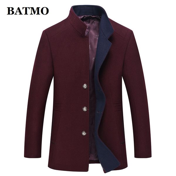 

batmo 2019 new arrival winter wool trench coat men,men's wool jackets ,plus-size m-xxxl 1641, Black