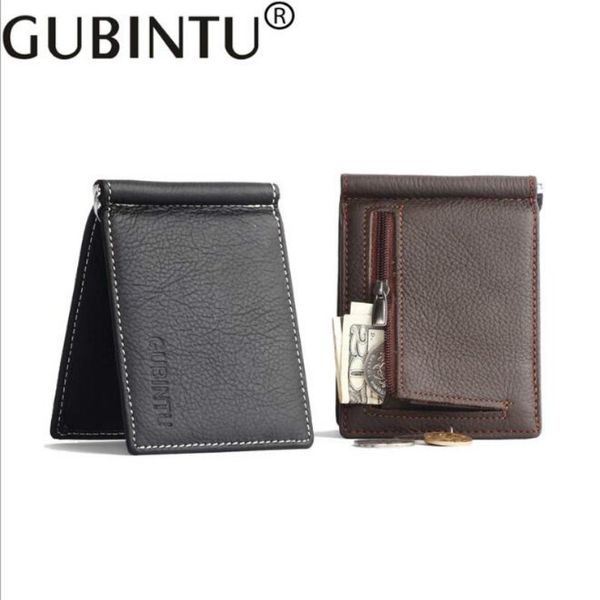 

fashion genuine leather money clips 2019 black brown 2 folded open clamp for money with zipper coin pocket ing