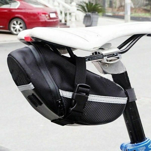 

black waterproof bicycle bag rear pouch storage cycling seat
