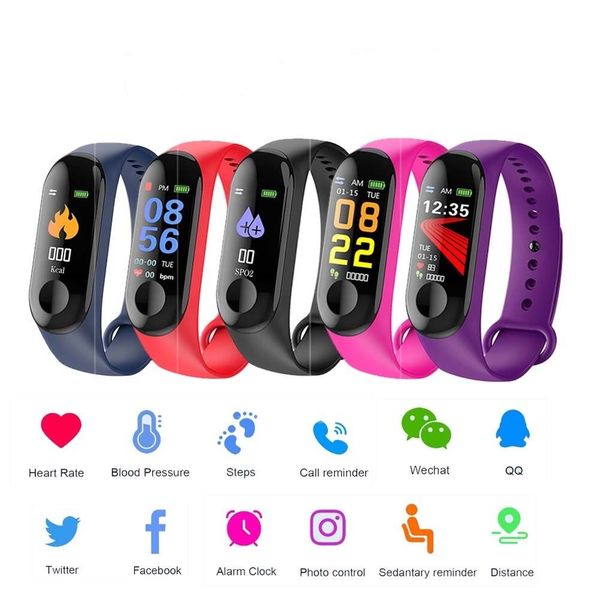 

2019 new color screen smart men and women watch sports fitness bracelet waterproof call reminder pedometer track men's and women, Slivery;brown