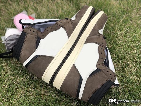 

2019 authentic travis scott air high og ts sp 1 sail retro dark mocha university red basketball shoes for men women cd4487-100 sneakers