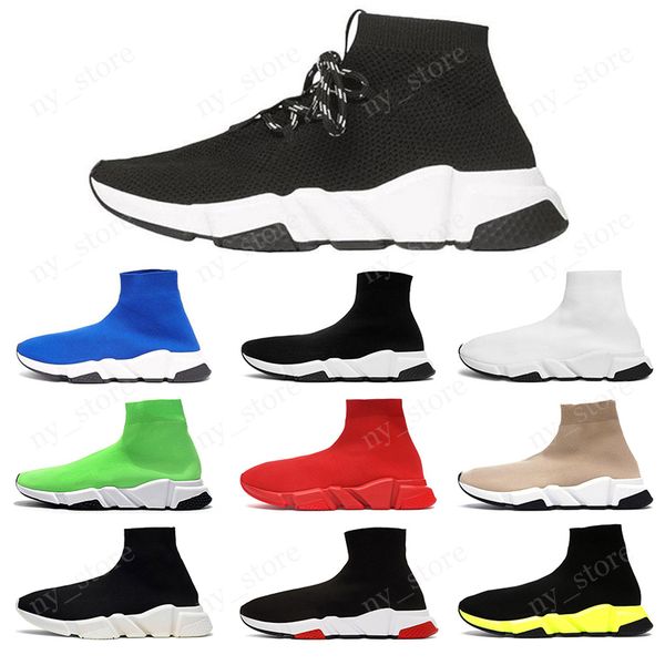 

2020 шнуровка дизайнер повседневная обувь носок скорость тренер париж черный красный тройной черный модные носки открытый спорт кроссовки, Black