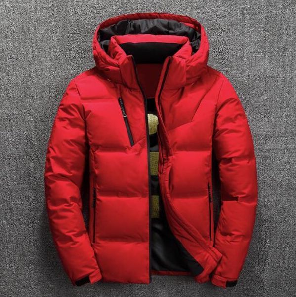 

2019 chaqueta de invierno para hombre de calidad abrigo grueso térmico nieve rojo negro parka hombre cálido верхняя одежда moda-plumón, Black