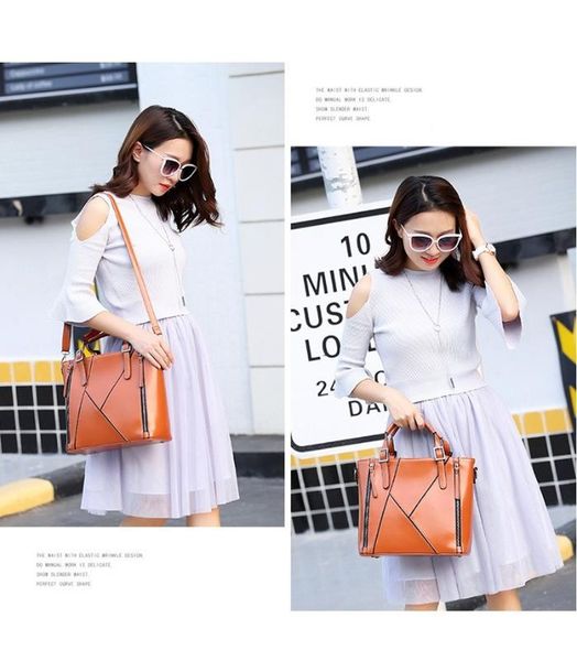 

2020 geometric patchwrok tote bags fashion shoulder bags pu leather thread handbags bolsa feminina