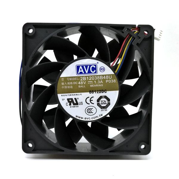 Original AVC 2B12038B48U DC48v 1.30a 120x120x38MM 12cm 4Lines Ventilador de refrigeração do inversor