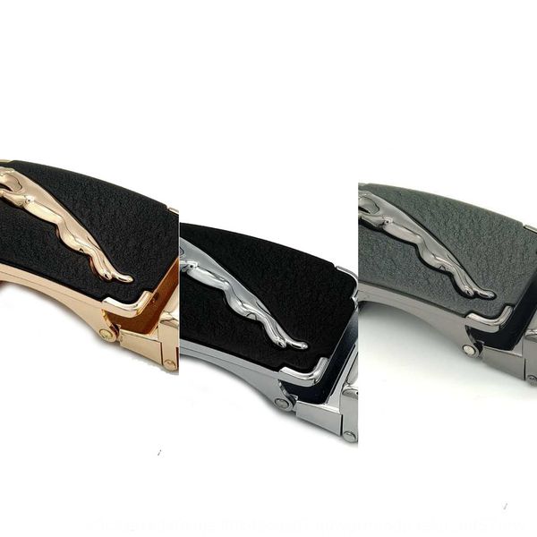 

men's automatic two-piece set leopard automatic belt buckle business belt buckle, Slivery;black