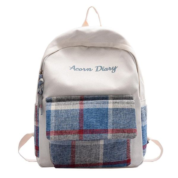 

fashion women's solid color outdoor large lapacity canvas shoulder bag backpack school bag for teenagers girl shoulder #r20