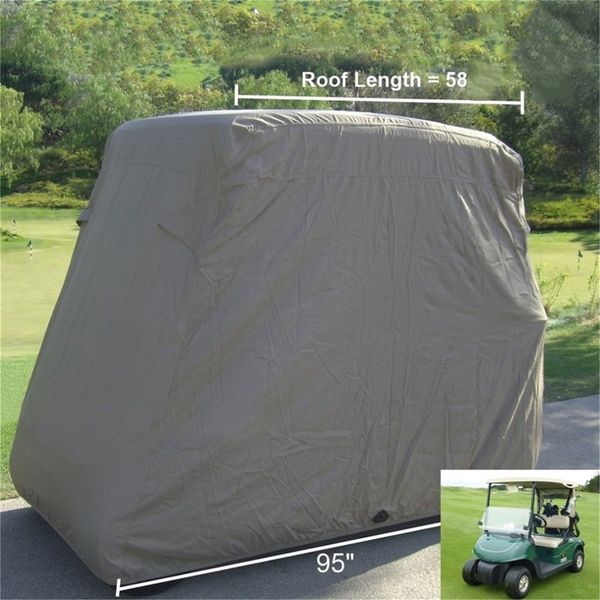 

waterproof 2 passengers car detector golf cart protect cover uv resistant for two passenger car club khaki