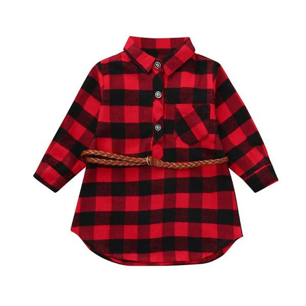 

telotuny малышей infant ребёнки плед печати принцесса платья пояс эпикировка полный casual cotton модная одежда 2020 feb, White