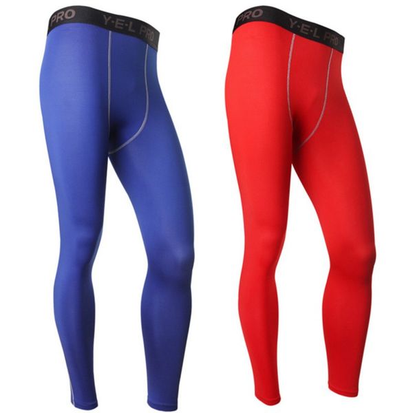 Calças de compressão dos homens camadas de base apertadas de pele exercício calças jogging macho ginásio vestuário comprimento completo Mens leggings