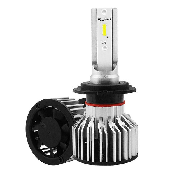 

s6-h7 car led headlight bulb 60w ip68 6000k 7600 lumens extremely bright chips conversion kit