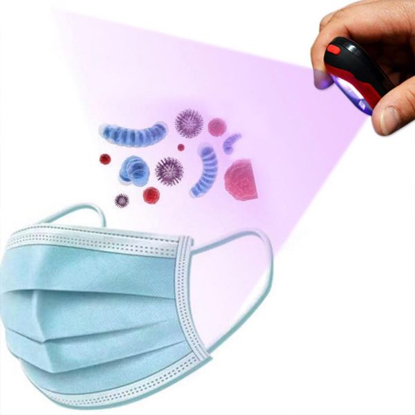 

portable mini keychain uv germicidal lamp uvc270nm outdoor luggage bag mobile sterilization lamp disinfection light for kids