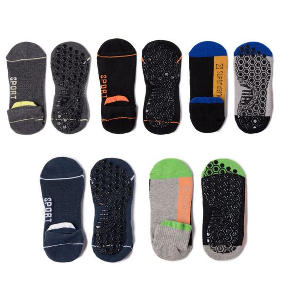 

new 38-43 men non-slip yoga fitness running socks professional cotton sports socks breathable running, Black