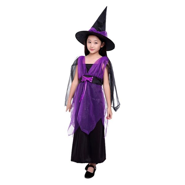 

halloween costume witch masquerade cosplay dress clothes children wear party, White