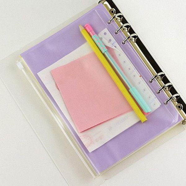

a5 a6 a7 пвх zipper мешок вкладыша мешка эластичный прозрачный расстались zipper bag planner кредитные карты карманы для хранения организато
