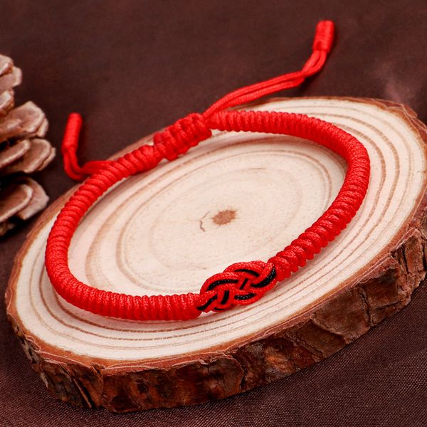 

meetvii fashion tibetan buddhism handmade braided red rope bracelet for women men trendy lucky friendship bracelet jewelry gift, Black