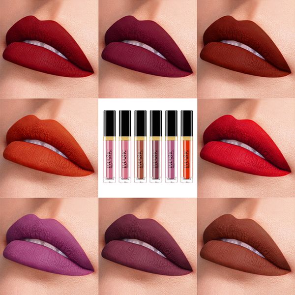 

new 12 colors waterproof matte liquid lipstick long-lasting red lip gloss makeup stick nude beauty lip tint korea cosmetics