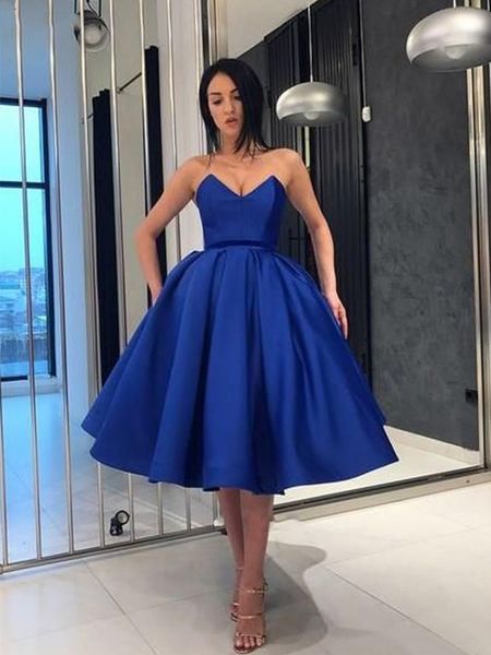 

short prom dresses 2019 strapless ball gown a-line empire dresses for graduting date v-neck party dress knee length, White;black
